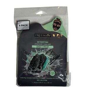Freeman Detoxifying Charcoal + Sea Salt Sheet Mask 4 Pack